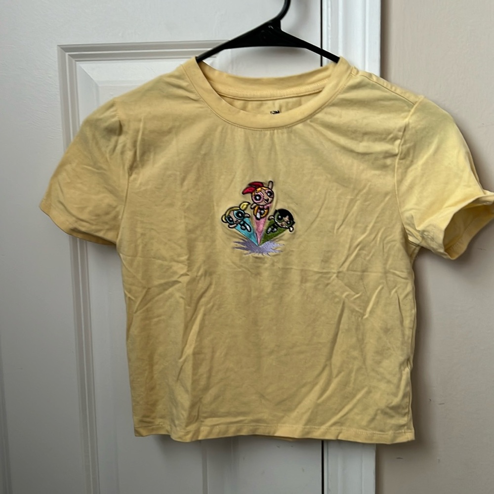 Powerpuff girl embroidered cropped tee